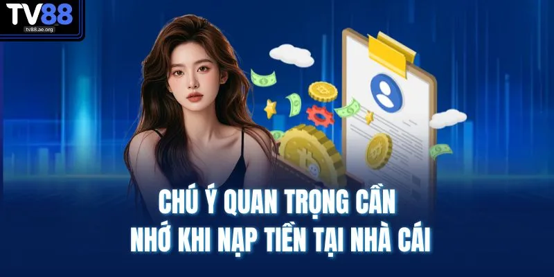 Nạp Tiền TV88 4 Chú ý quan trọng cần nhớ khi nạp tiền tại nhà cái
